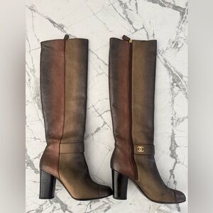 Chanel Iridescent Gold/Bronze Boots